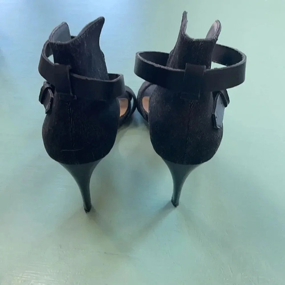 Joe's Jeans Marcy Sandal black denim
wrap around Leather straps Women’s size 6.5 - Picture 6 of 11